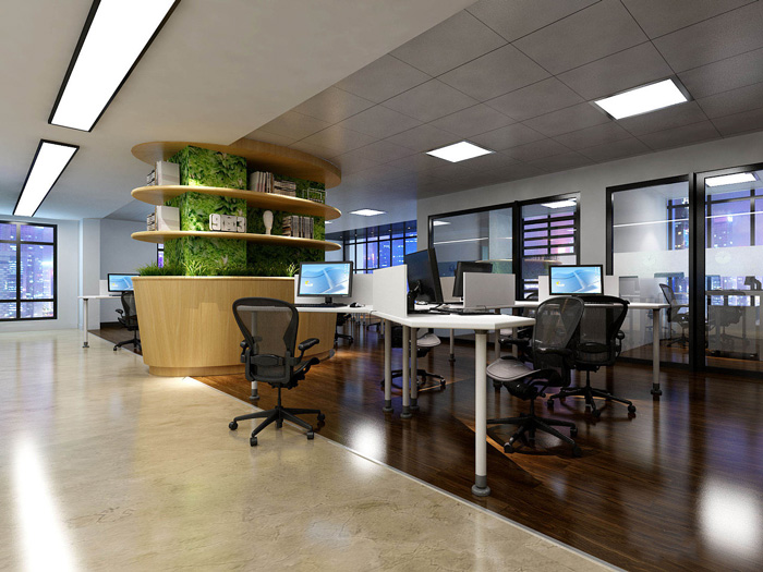 生態(tài)辦公室辦公區(qū)裝修設(shè)計(jì)效果圖