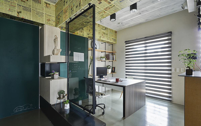 50平方公司辦公室辦公區(qū)裝修設計效果圖