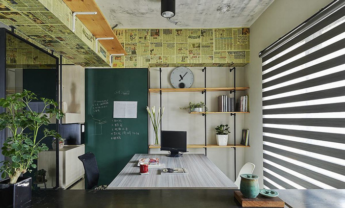 50平方公司辦公室辦公區(qū)裝修設計效果圖