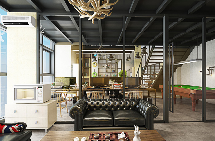 工業(yè)辦公室正面裝修設(shè)計(jì)效果圖