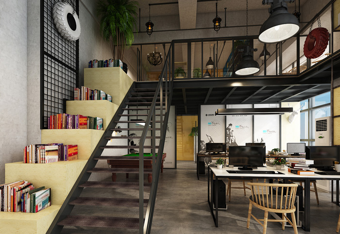 工業(yè)辦公室樓梯裝修設(shè)計(jì)效果圖