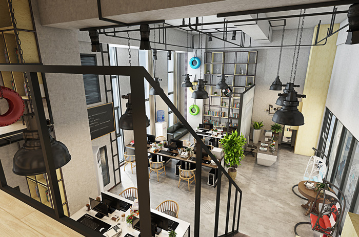 工業(yè)辦公室裝修設(shè)計(jì)俯視圖