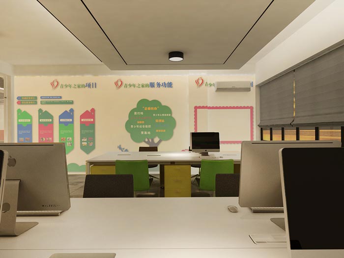 黨群服務中心辦公室裝修設計效果圖