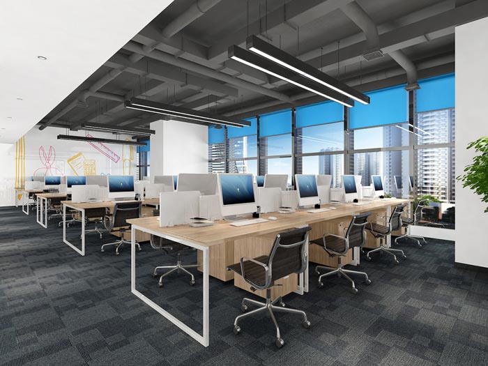 文具公司辦公室辦公區(qū)裝飾設計效果圖