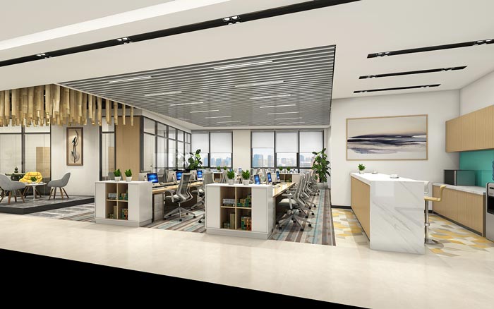 集團公司辦公室辦公區(qū)裝飾設計效果圖