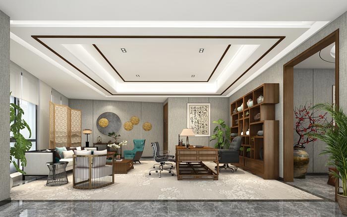 集團公司總經(jīng)理辦公室裝飾設計效果圖