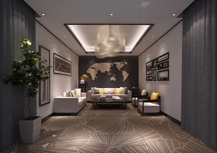 投資咨詢公司接待室裝修設(shè)計(jì)效果圖