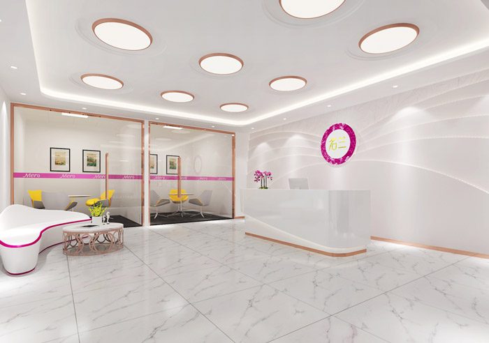 化妝品公司前臺(tái)接待裝修設(shè)計(jì)效果圖