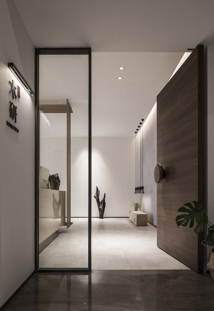 新中式辦公室進(jìn)門區(qū)設(shè)計(jì)效果圖