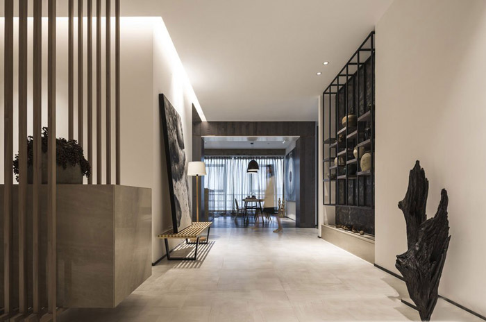 新中式辦公室前臺(tái)設(shè)計(jì)效果圖