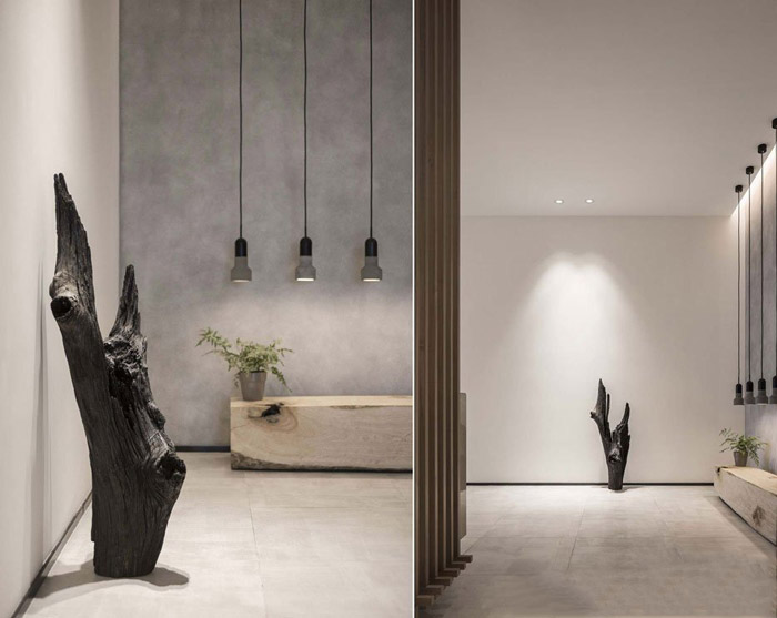 新中式辦公室前臺(tái)裝飾設(shè)計(jì)效果圖