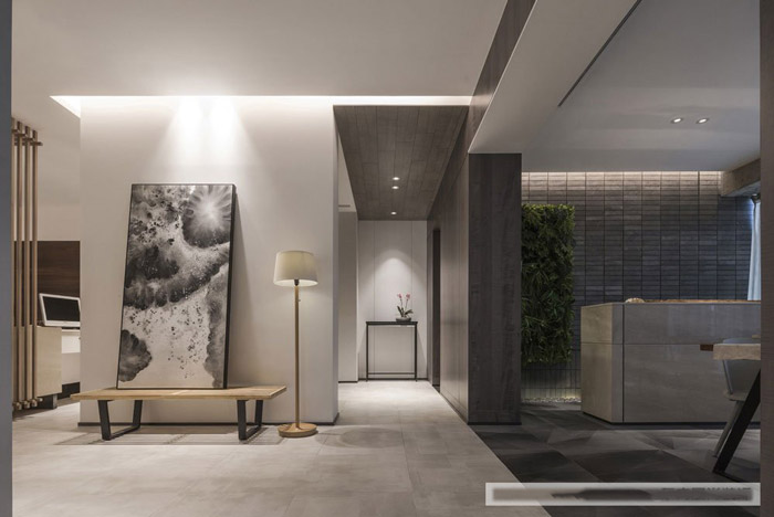 新中式辦公室過(guò)道設(shè)計(jì)效果圖