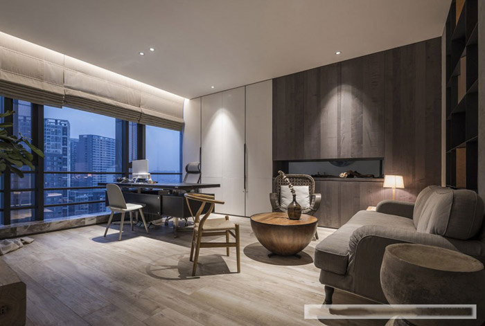 新中式總經(jīng)理辦公室設(shè)計(jì)效果圖