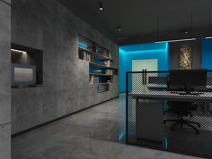 科技辦公室辦公區(qū)裝修設(shè)計(jì)效果圖