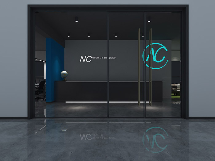 科技辦公室進(jìn)門區(qū)裝修設(shè)計(jì)效果圖