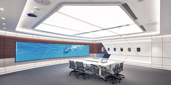 園區(qū)辦公樓匯報室裝修設(shè)計效果圖