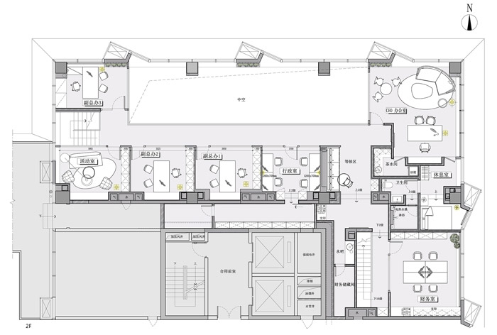兩層辦公空間平面圖