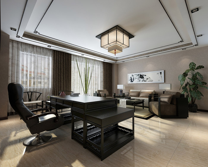 個人辦公室辦公區(qū)裝修設計效果圖