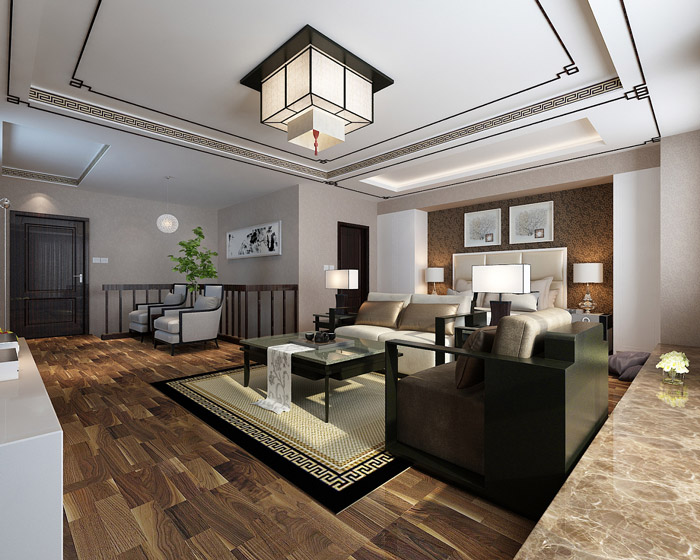 個人辦公室二樓洽談區(qū)裝修設計效果圖