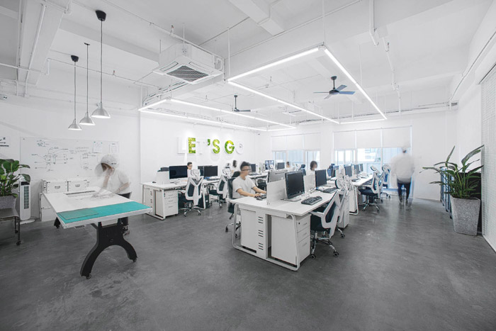 時(shí)尚創(chuàng)意工坊辦公區(qū)裝修效果圖