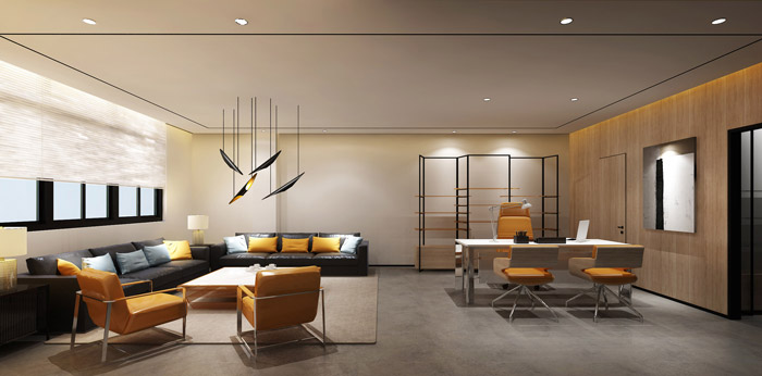 灰色風(fēng)格總經(jīng)理辦公室裝修設(shè)計(jì)效果圖