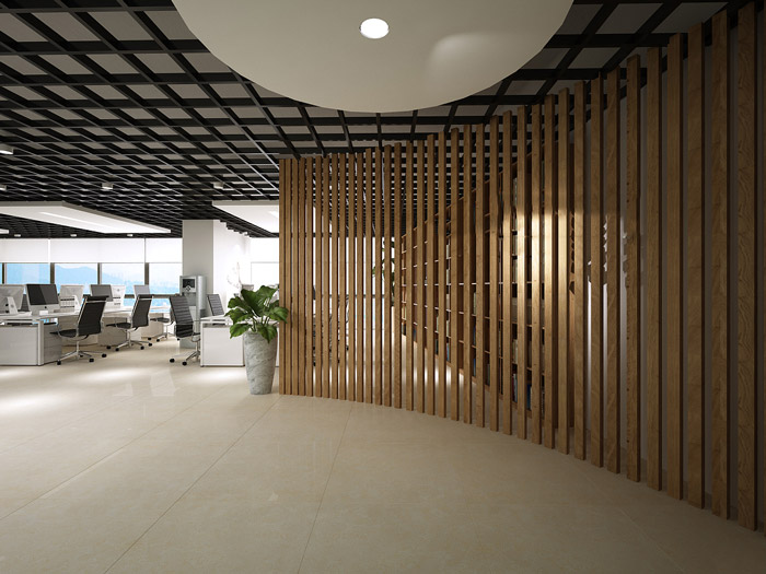 開放式辦公室入口設(shè)計效果圖