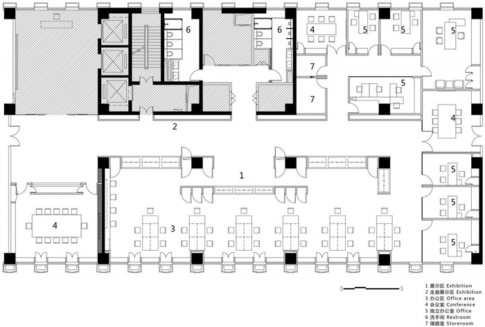 安防公司辦公室裝修平面圖