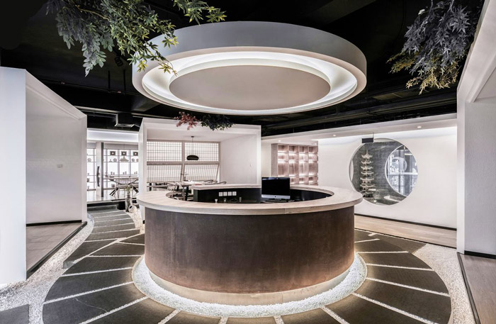 茶業(yè)公司辦公室前臺(tái)裝修設(shè)計(jì)效果圖