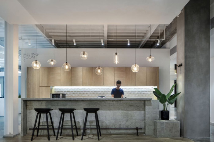 1300平方辦公室吧臺裝修設(shè)計效果圖