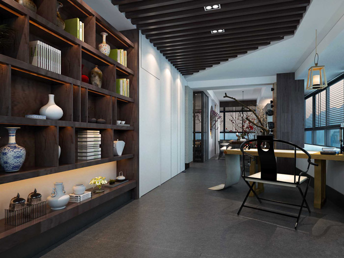 新中式總經(jīng)理辦公室裝修效果圖