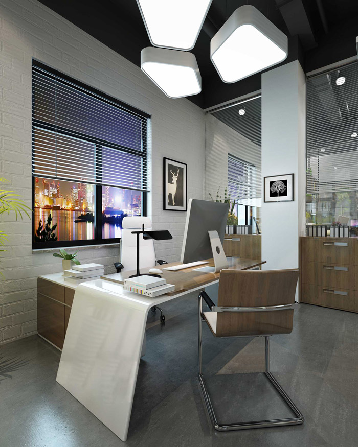 工業(yè)風總經理辦公室設計效果圖