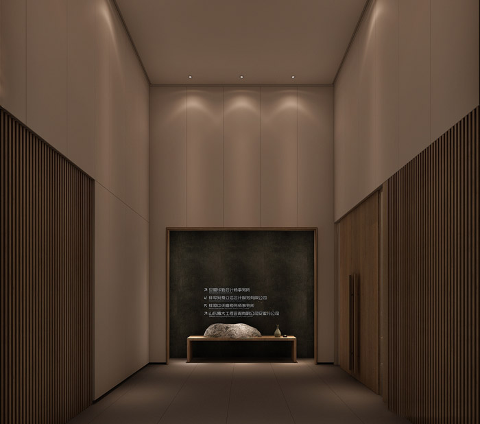 新中式辦公室入口設(shè)計(jì)效果圖