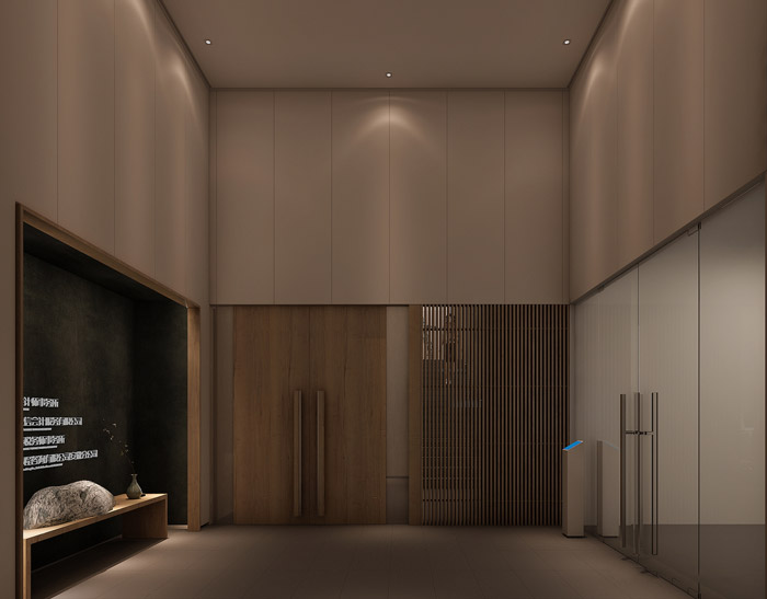 新中式辦公室入口設(shè)計(jì)效果圖