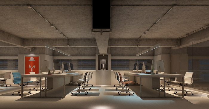 新中式辦公室辦公區(qū)設(shè)計(jì)效果圖