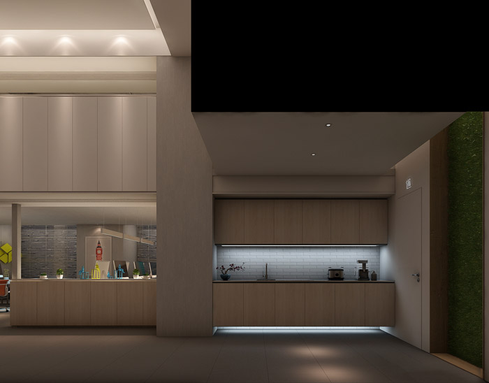 新中式辦公室茶水間設(shè)計(jì)效果圖