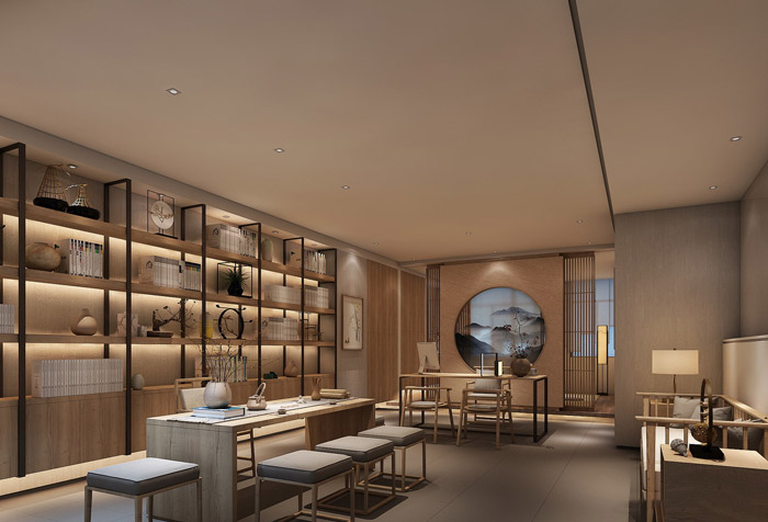 新中式總經(jīng)理辦公室設(shè)計(jì)效果圖