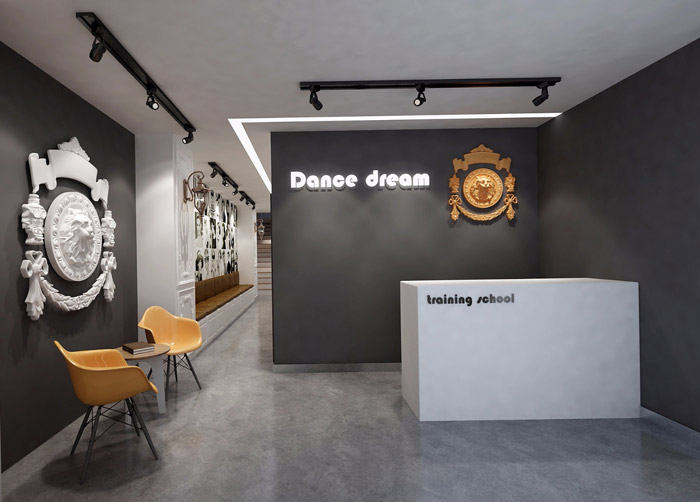 攝影公司辦公室前臺設(shè)計(jì)效果圖