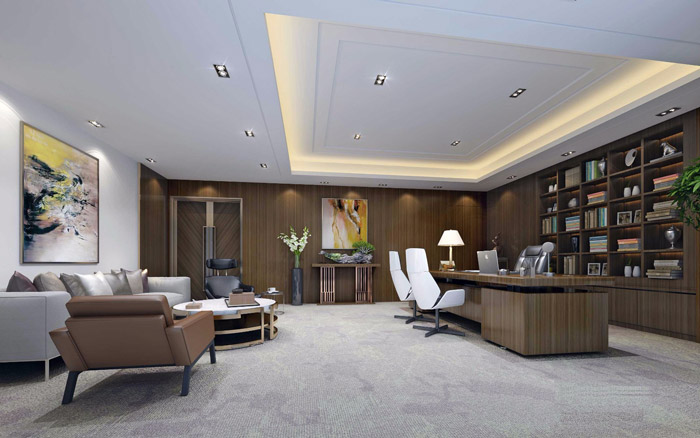 現(xiàn)代簡約總經(jīng)理辦公室設(shè)計效果圖