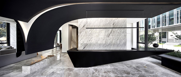 獨(dú)棟別墅辦公室前臺(tái)裝修設(shè)計(jì)效果圖