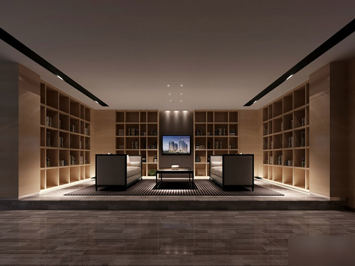 中式禪意辦公室接待區(qū)設計效果圖