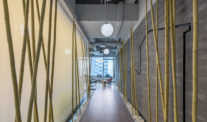 清爽辦公室走廊裝修設計效果圖