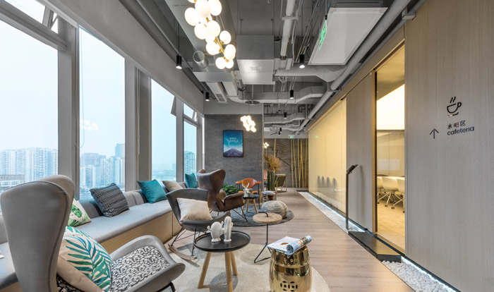 清爽辦公室接待區(qū)裝修設計效果圖