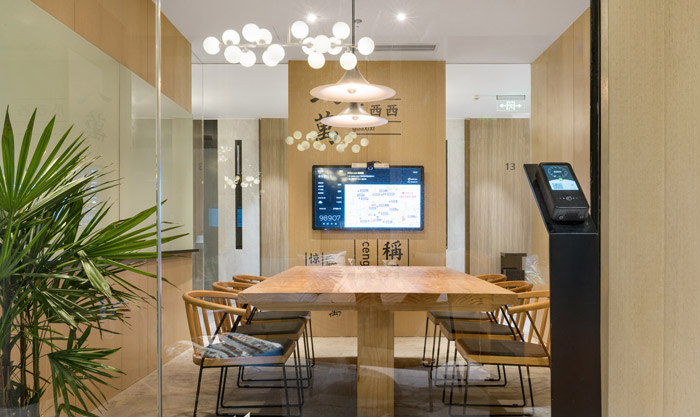 清爽辦公室洽談區(qū)裝修設計效果圖