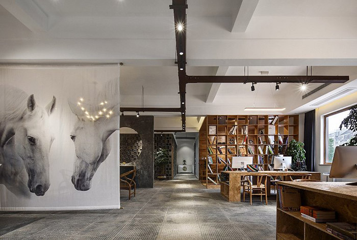 370平方禪意辦公室辦公區(qū)裝修效果圖