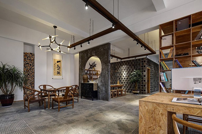 370平方禪意辦公室交流區(qū)裝修效果圖