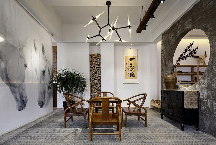 370平方禪意辦公室交流區(qū)裝修效果圖