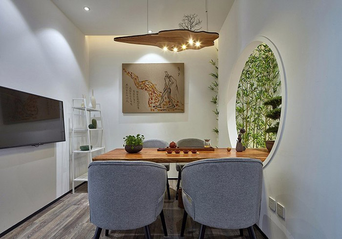 新中式辦公室接待區(qū)設(shè)計效果圖