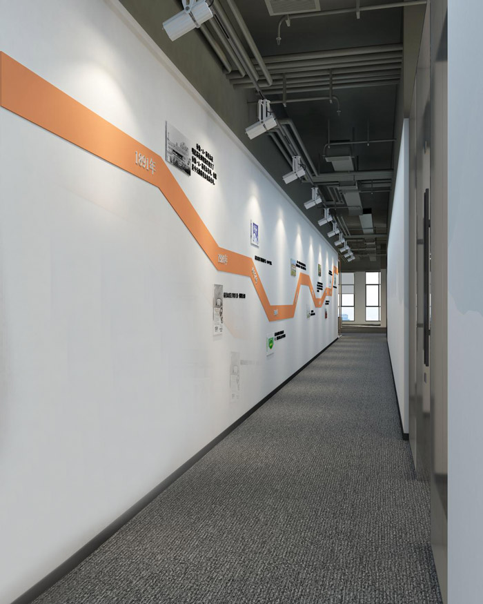 食品公司辦公室過道裝修設計效果圖