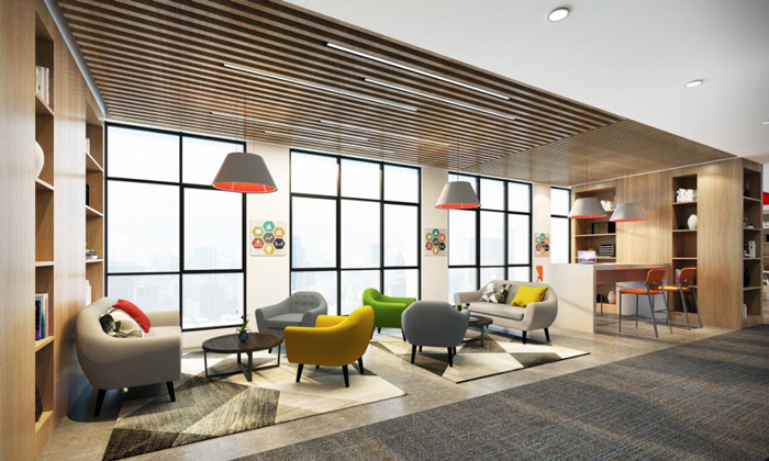 食品公司辦公室交流區(qū)裝修設計效果圖