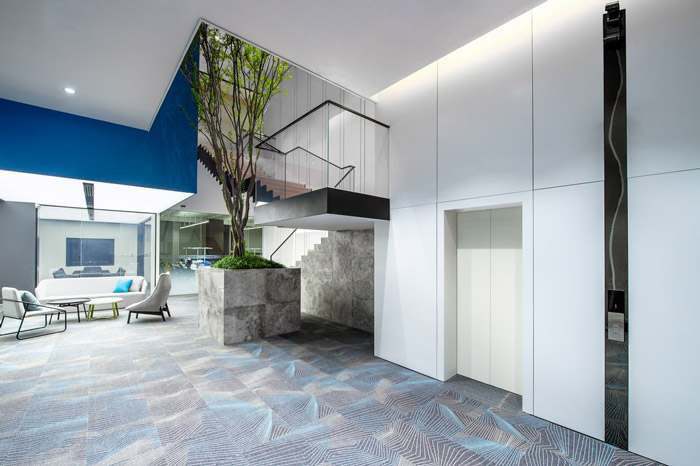 總部辦公樓電梯間裝修效果圖